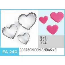 CORTANTE FLOGUS CORAZON CON ONDAS x3 FA240