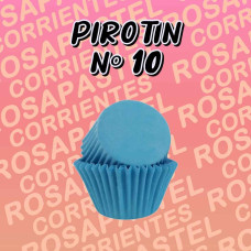 PIROTIN CUPCAKE Nº10 LISO CELESTE x10