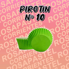 PIROTIN CUPCAKE Nº10 LISO VERDE MANZANA x10