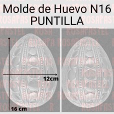 PLACA D.E.L. HUEVO Nº16 DECORADA PUNTILLA PERLAS