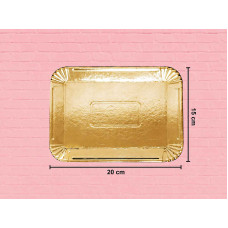 BANDEJA CARTON RECTANGULAR DORADA Nº2 1/4kg (15X20cm) BANDEJA CARTON RECTANGULAR DORADA Nº2 1/4kg (15X20cm)