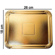 BANDEJA CARTON RECTANGULAR DORADA Nº3 1/2kg (18X26cm) RAF
