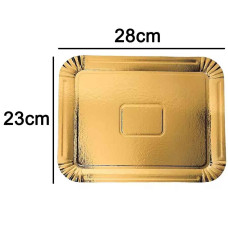 BANDEJA CARTON RECTANGULAR DORADA Nº4 (23X28cm) RAF