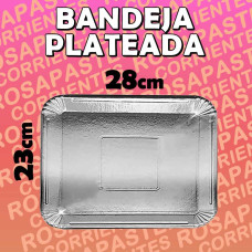 BANDEJA CARTON RECTANGULAR PLATEADA Nº4  (23X28cm) RAF