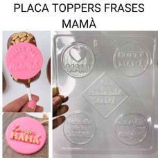 PLACA PARA BOMBON/SOUVENIR TOPPERS DIA DE LA MADRE D.E.L