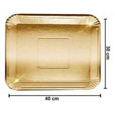 BANDEJA CARTON RECTANGULAR DORADA Nº6  2 1/2kg (30X40cm)