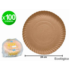 BANDEJA ECOLOGICA CARTON REDONDA Nº13.5 (24cm) x100 BANDEJA ECOLOGICA CARTON REDONDA Nº13.5 (24cm) x100