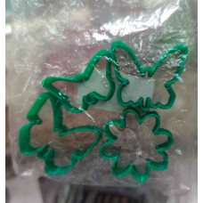 CORTANTE MARCADOR PLASTICO 3D SET MARIPOSAS Y FLOR x4 DESIGN