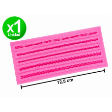 MOLDE SILICONA 5 CORDONES x1 BM2547 MOLDE SILICONA 5 CORDONES x1 BM2547