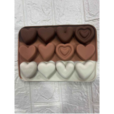MOLDE SILICONA 8 CORAZONES BOMBON