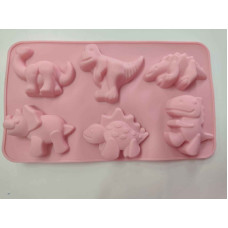 MOLDE SILICONA 6 DINOSAURIOS GRANDES