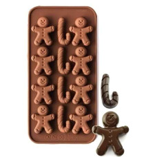 MOLDE SILICONA NAVIDAD JENGIBRE Y BASTON 4CM