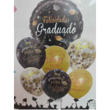 SET GLOBO FELIZ GRADUACION 7 PIEZAS x1 4402