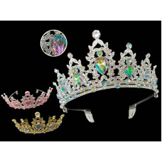 CORONA METAL REINA CON PIEDRAS PREMIUM X1