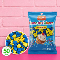 SPRINKLES GRANA CORAZON AZUL Y AMARILLO 50gr