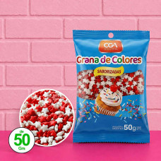 SPRINKLES GRANA ESTRELLA ROJO Y BLANCO 50gr