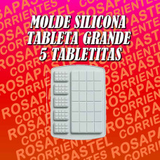 MOLDE SILICONA TABLETA CHOCOLATE 1 GRANDE 4 CHICOS