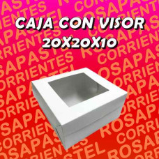 CAJA MEDIANA VISOR BLANCA 20x20x10
