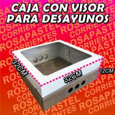 CAJA DESAYUNO GRANDE BASE Y VISOR 32x32x12