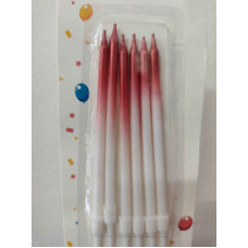 VELA DEGRADE  BLANCO/ROJO 13cm x6