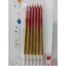 VELA DEGRADE DORADO/ROJO 13cm x6