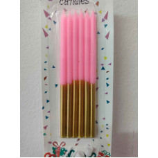 VELA BICOLOR ROSA/DORADO 12cm x6