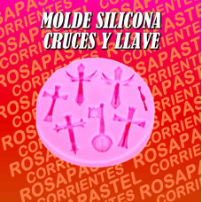 MOLDE SILICONA CRUCES Y LLAVE