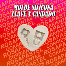MOLDE SILICONA  LLAVE Y CANDADO
