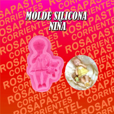MOLDE SILICONA NIÑO Y CONEJO