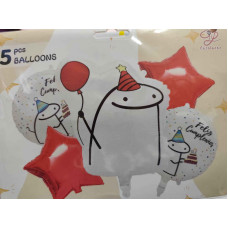 KIT GLOBOS PERSONAJE FLORK FELIZ CUMPLEAÑOS 5 PIEZAS x1 GY-510-58 KIT GLOBOS PERSONAJE FLORK FELIZ CUMPLEAÑOS 5 PIEZAS x1 GY-510-58