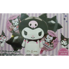 KIT GLOBOS PERSONAJE KUROMI NEGRA 5 PIEZAS x1 SU-177