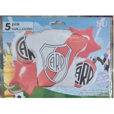 KIT GLOBOS FUTBOL CAMISETA/ESCUDO RIVER 5 PIEZAS x1 SU-122 KIT GLOBOS FUTBOL CAMISETA/ESCUDO RIVER 5 PIEZAS x1 SU-122