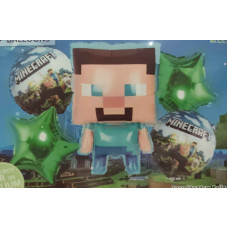KIT GLOBOS PERSONAJE MINECRAFT 5PC x1 ILC2511-018