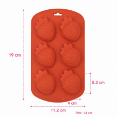 MOLDE SILICONA 6 FRUTILLAS