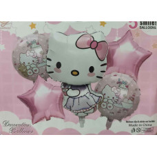 KIT GLOBOS PERSONAJE KITTY 5 PIEZAS  x1 GY-S5-25