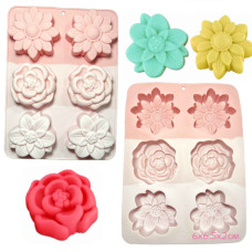 MOLDE SILICONA 6 FLOR ROSA Y GIRASOL JABON MOLDE SILICONA 6 FLOR ROSA Y GIRASOL JABON