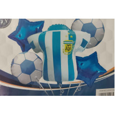 KIT GLOBO FUTBOL CAMISETA ARGENTINA 5 PIEZAS x1 ILC2511-065