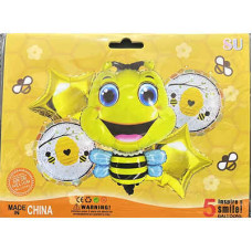 KIT GLOBOS ANIMALITOS ABEJITA/ESTRELLA 5 PIEZAS