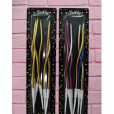 VELA ONDULADA METALIZADA x6