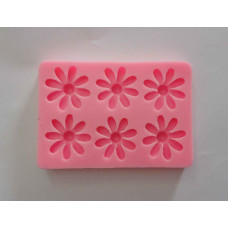 MOLDE SILICONA 6 FLORES 8 PETALOS