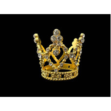 ADORNO CORONA MINI CON STRASS DORADA 3CM X 4CM