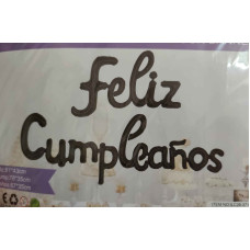 GLOBO FRASE CURSIVA FELIZ CUMPLEAÑOS NEGRO x1 ILC26-371-6