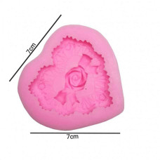 MOLDE SILICONA CORAZON ROSA CENTRO