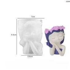 MOLDE SILICONA MACETA MUJER