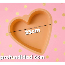 MOLDE SILICONA TORTERA  CORAZON 25cm x 6cm