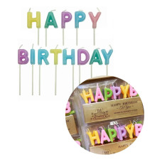 BLISTER VELA FRASE HAPPY BIRTHDAY PASTEL 6.5 cm