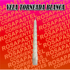 VELA ILUMINARTE TORNEADA BLANCA 20cm