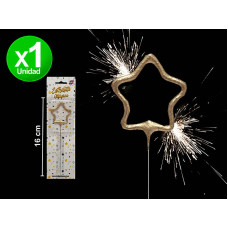 BLISTER VELA CHISPITA ESTRELLA DORADA 16 cm x1 P.S.VNEDOES BLISTER VELA CHISPITA ESTRELLA DORADA 16 cm x1 P.S.VNEDOES