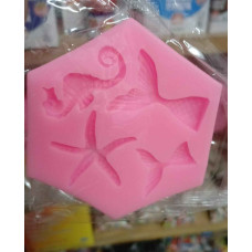MOLDE SILICONA 4 ANIMALES MARINOS