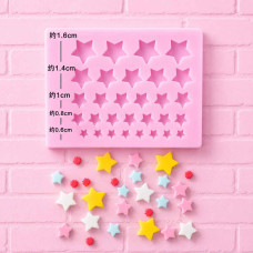 MOLDE SILICONA 32 MINI ESTRELLAS PLANAS 